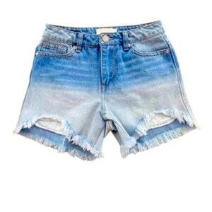 HABITUAL GIRL HIGH WAIST FRAYED SHORT - MED STONE